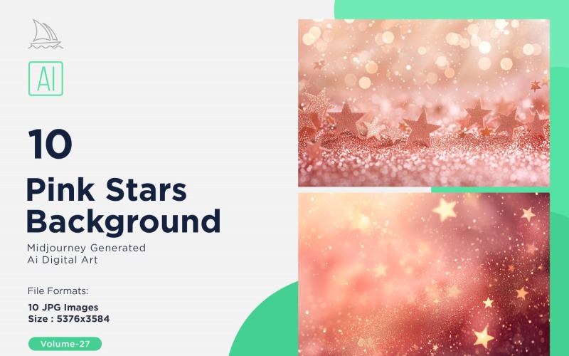 Pink Stars Background 10 Set Vol - 27