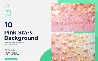 Pink Stars Background 10 Set Vol - 28