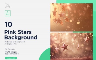 Pink Stars Background 10 Set Vol - 29