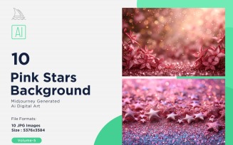 Pink Stars Background 10 Set Vol - 5