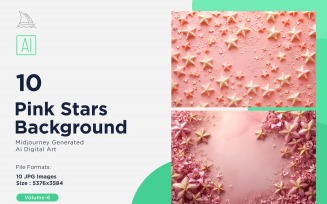 Pink Stars Background 10 Set Vol - 6