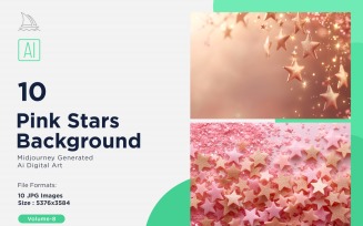 Pink Stars Background 10 Set Vol - 8