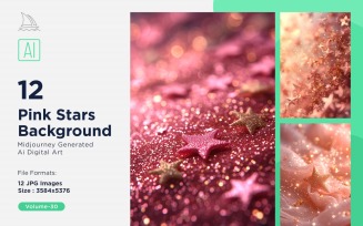 Pink Stars Background 12 Set Vol - 30