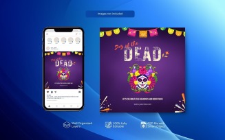 PSD Social Media Template for Day of the Dead