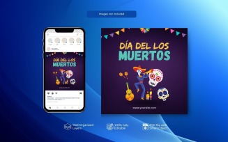 PSD Template for Día de Muertos Social Media Posts