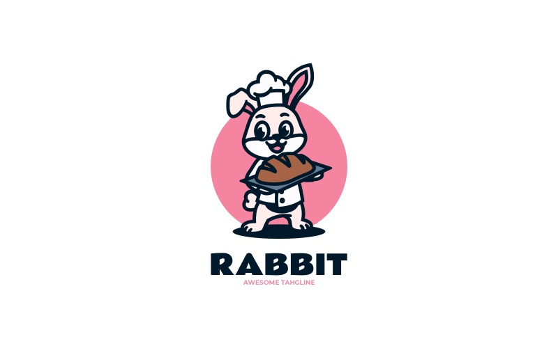 Rabbit Chef Mascot Cartoon Logo Logo Template