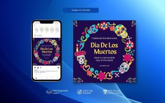Social Media Template for Day of the Dead Celebrations