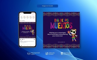 Social Media Template for Day of the Dead PSD