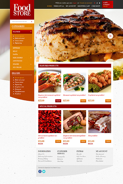 Food Store Opencart Template Website Templates