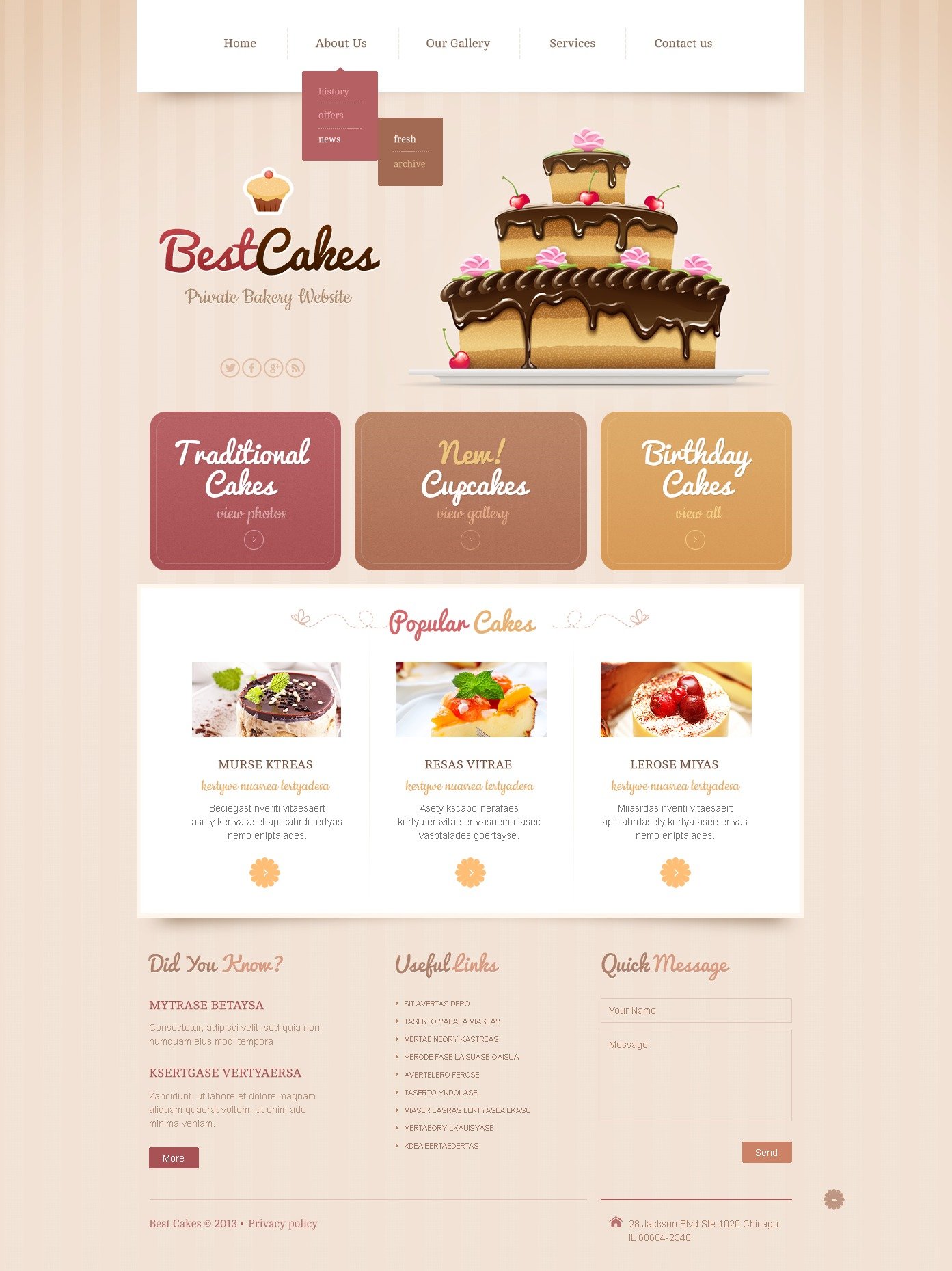 Bakery Responsive Website Template #43645