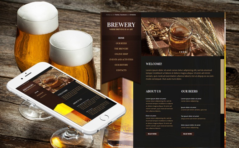 Brewery Premium Moto CMS HTML Theme Big Screenshot Brewery Moto CMS HTML Template New Screenshots BIG