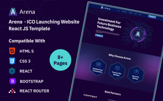 Arena - ICO Launching Website React JS Template