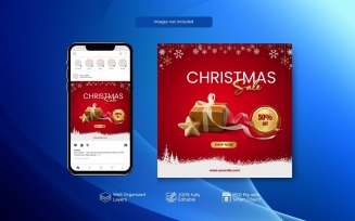 Christmas Sale PSD Template Social Media Marketing