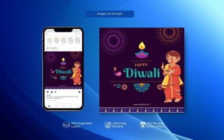 Diwali Celebration Creative PSD for Social Media