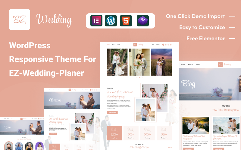 EZ Wedding Planner: Ultimate WordPress Theme for Modern Weddings and Event Planning