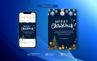 Joyful Christmas Social Media Post PSD Template