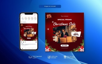 Modern Special Discount Christmas Sale Social Media Post Design