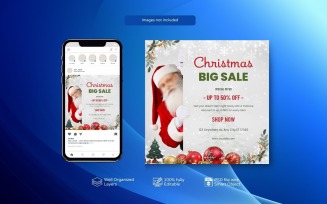 Special Discount Christmas Sale Social Media Post Design PSD