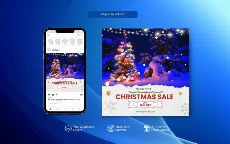 Special Discount Christmas Sale Social Media Post Design