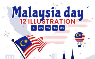 12 Happy Malaysia Day Illustration