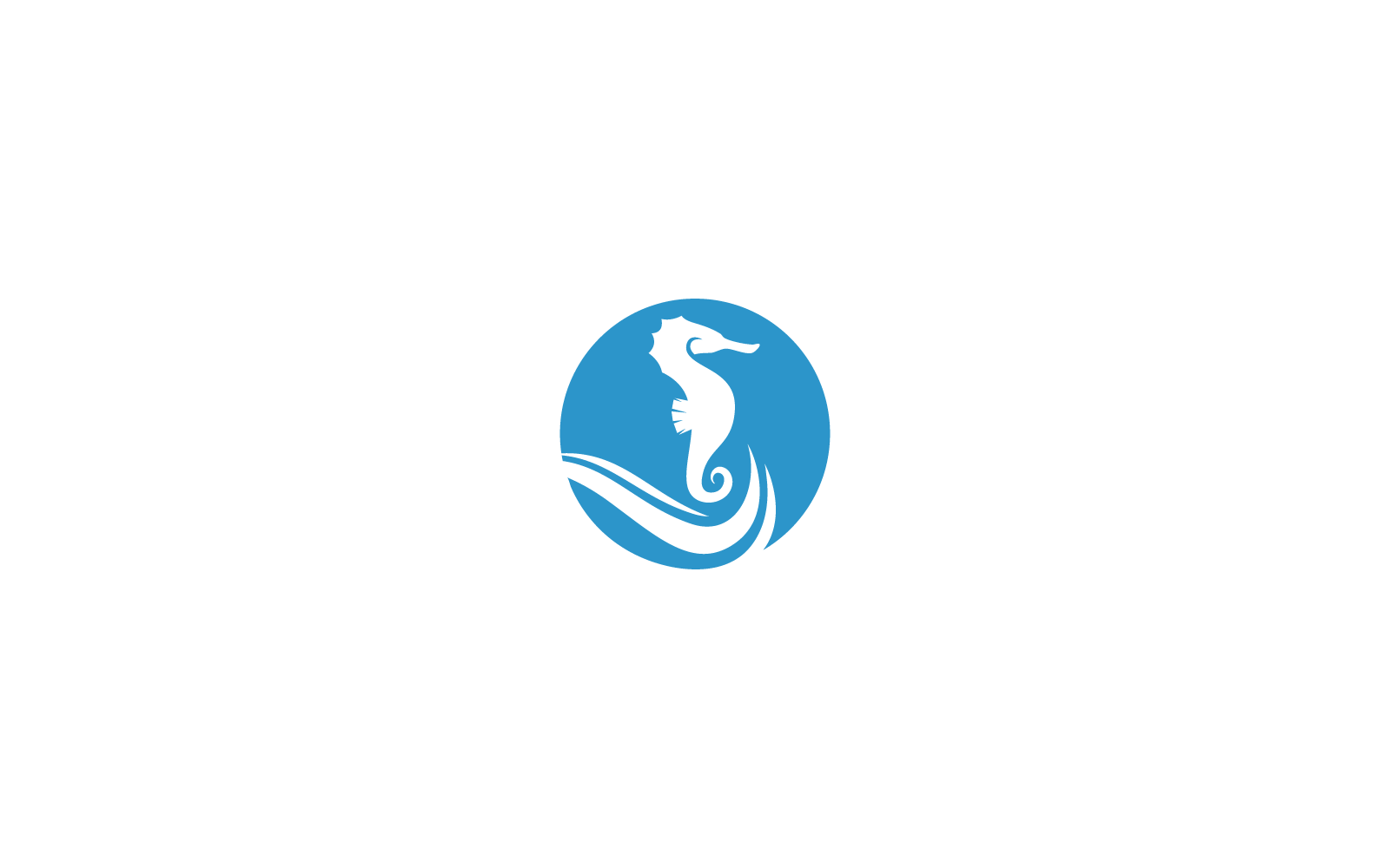 Sea horse illustration logo vector design