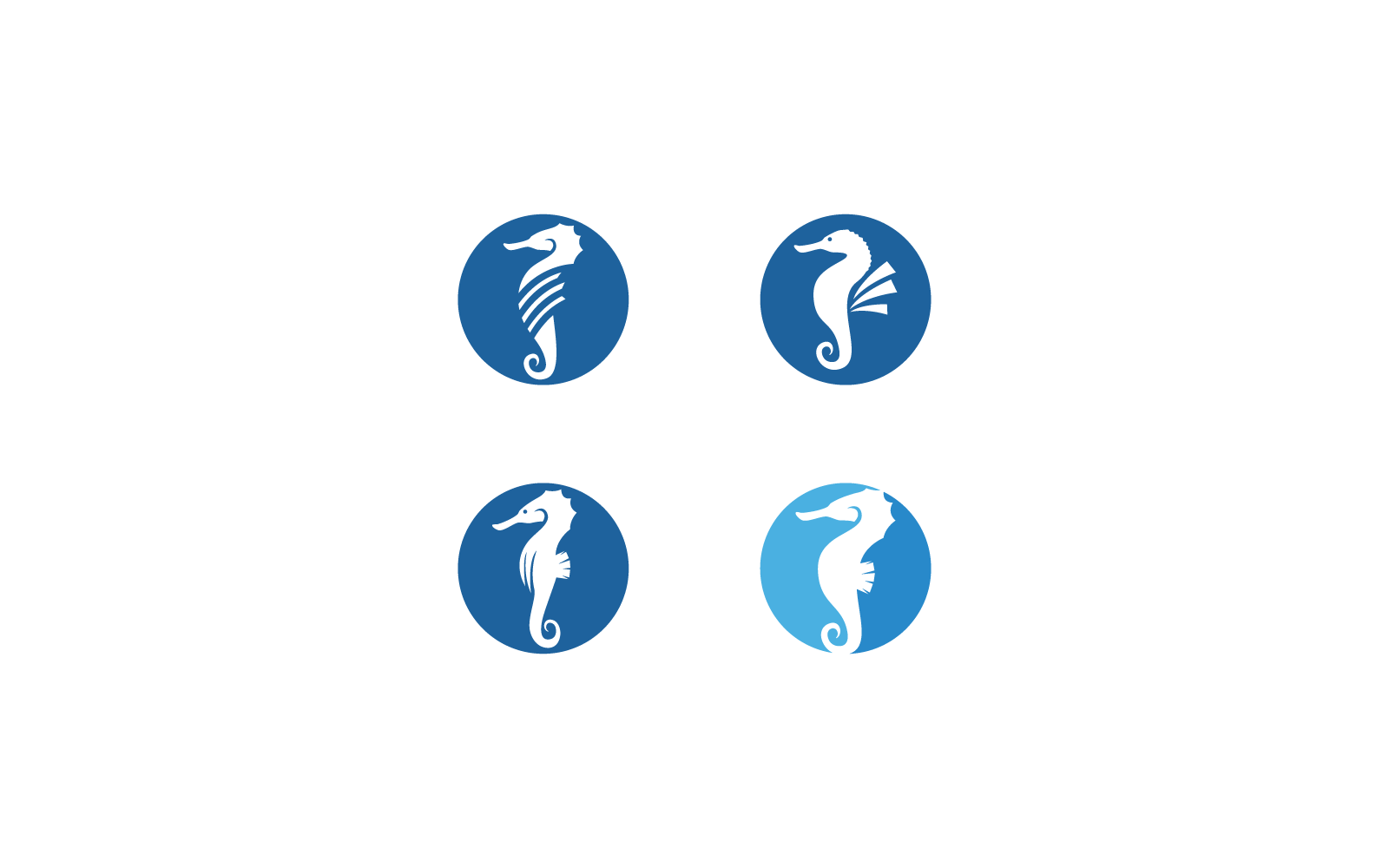Sea horse logo template vector flat design icon