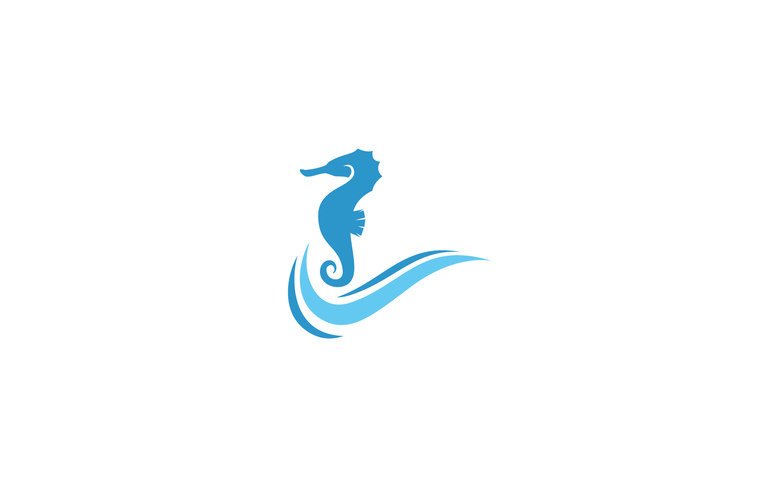 Sea horse logo template vector flat design