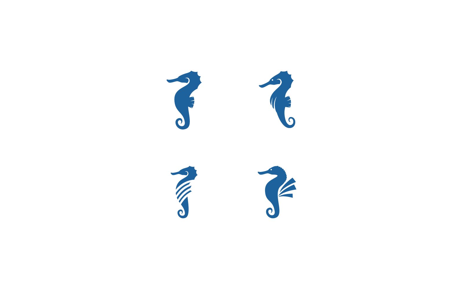 Sea horse template illustration logo vector design