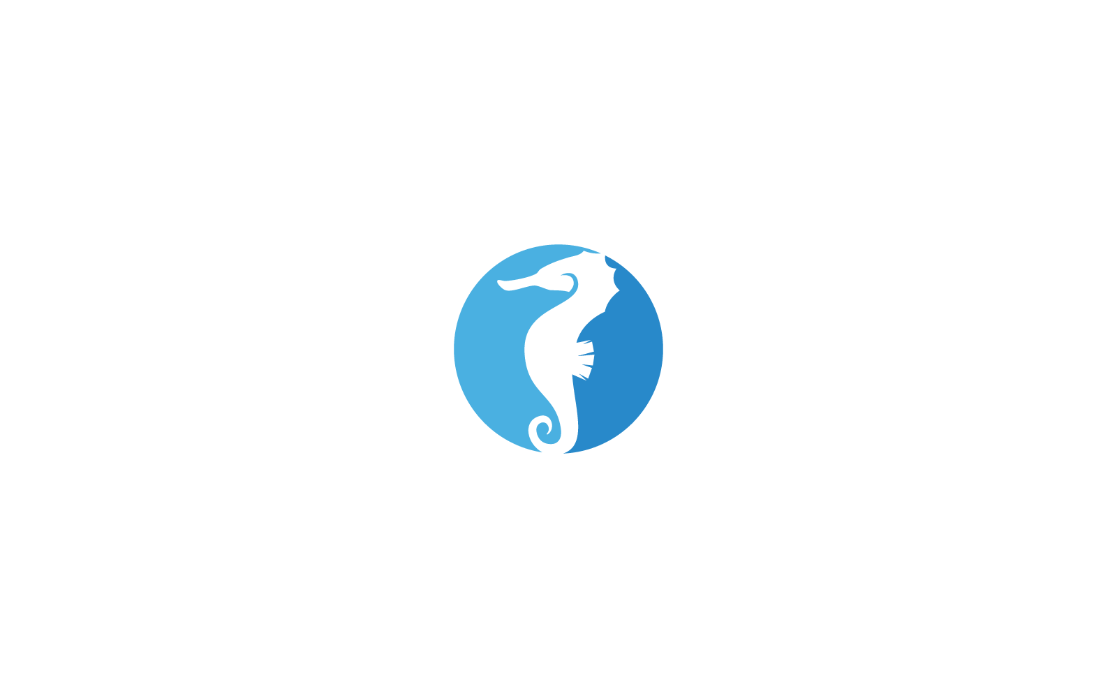 Sea horse template logo vector flat design