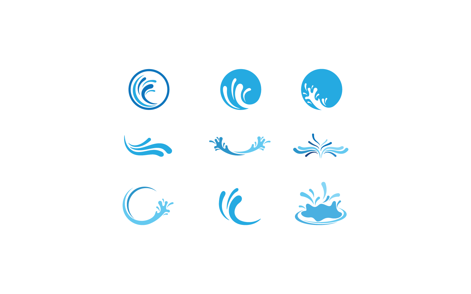 Water Splash icon template logo vector ilustration