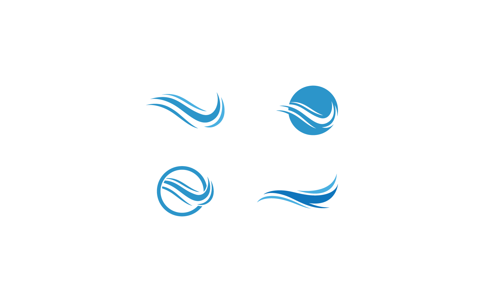 Water wave Logo design vector illustration icon