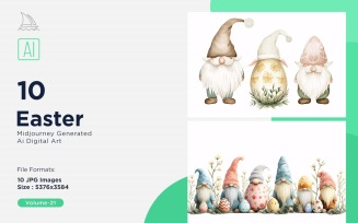 Easter Watercolor Background Set 21