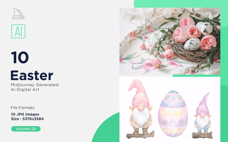 Easter Watercolor Background Set 22 Illustration