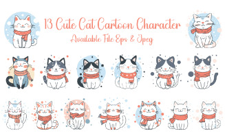 15 Cute Cat Cartoon Character