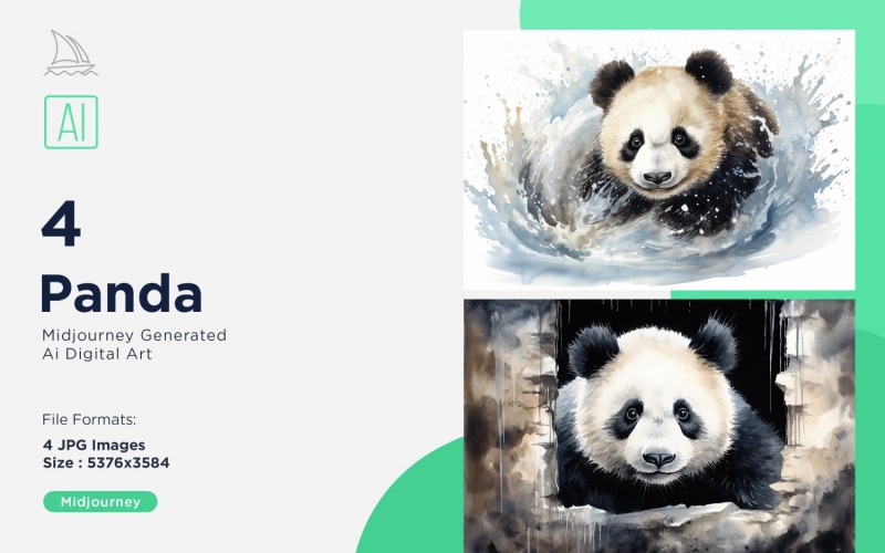 Panda funny Animal head peeking on white background Set Illustration