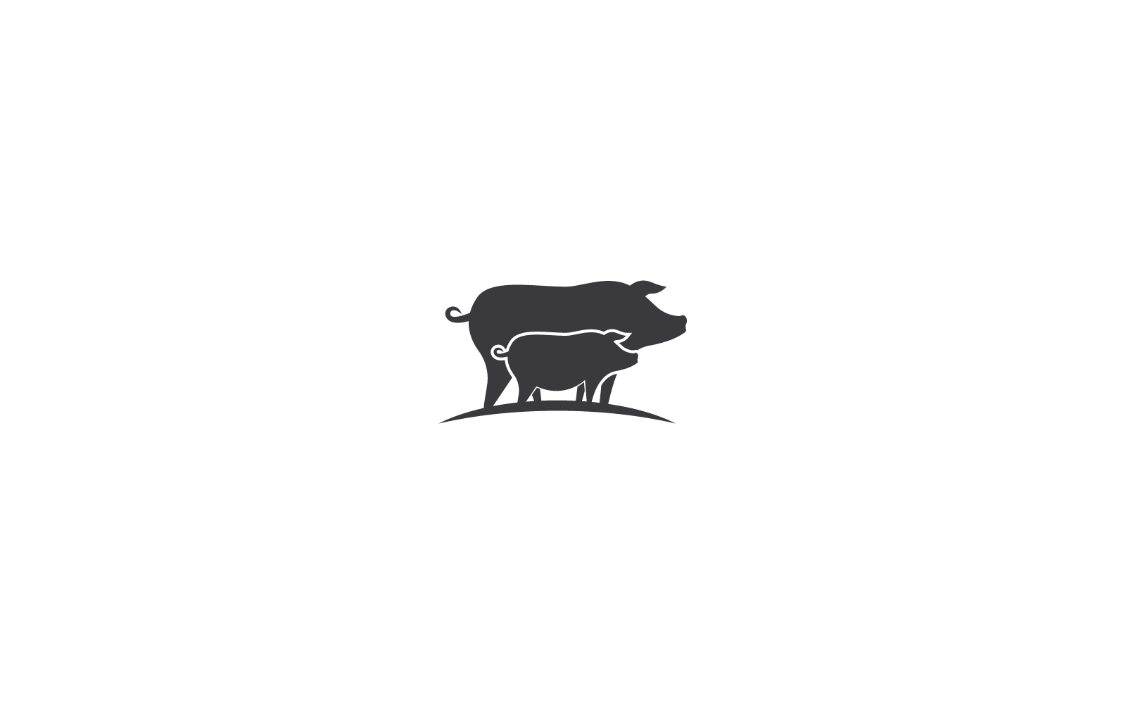 Pig logo icon illustration vector flat design