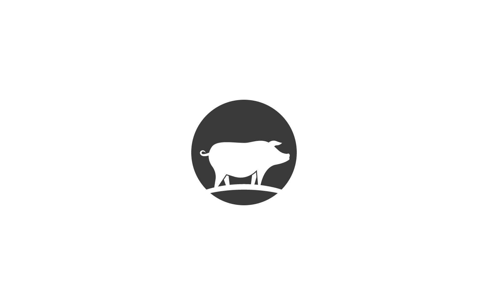 Pig logo illustration template vector flat design