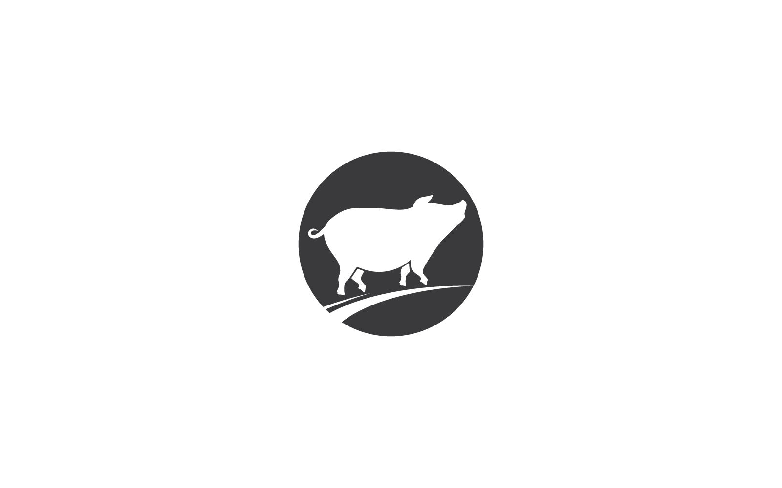 Pig logo illustration vector flat design template