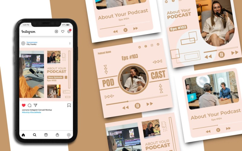 Podcast Instagram Post Template 4 Social Media