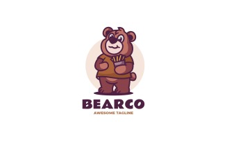 Brown Bear Mascot Cartoon Logo 3