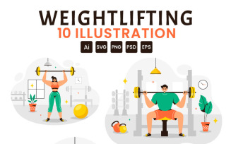 10 Weightlifting Sport Illustration