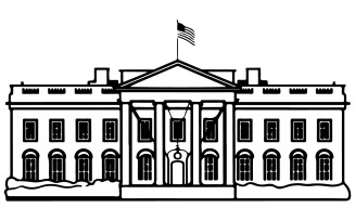 illustration of the white house on a white background