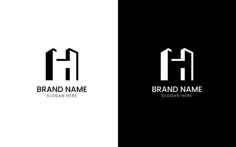 Letter H Architecture logo-08-222 Logo Template