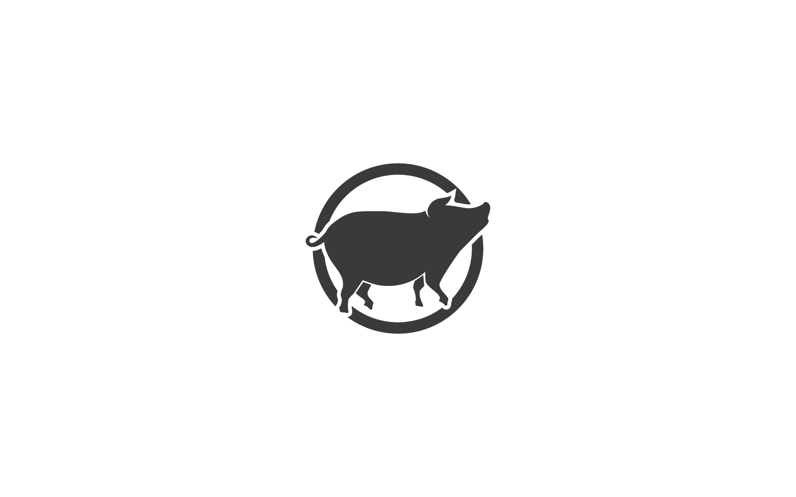 Pig icon logo vector flat design