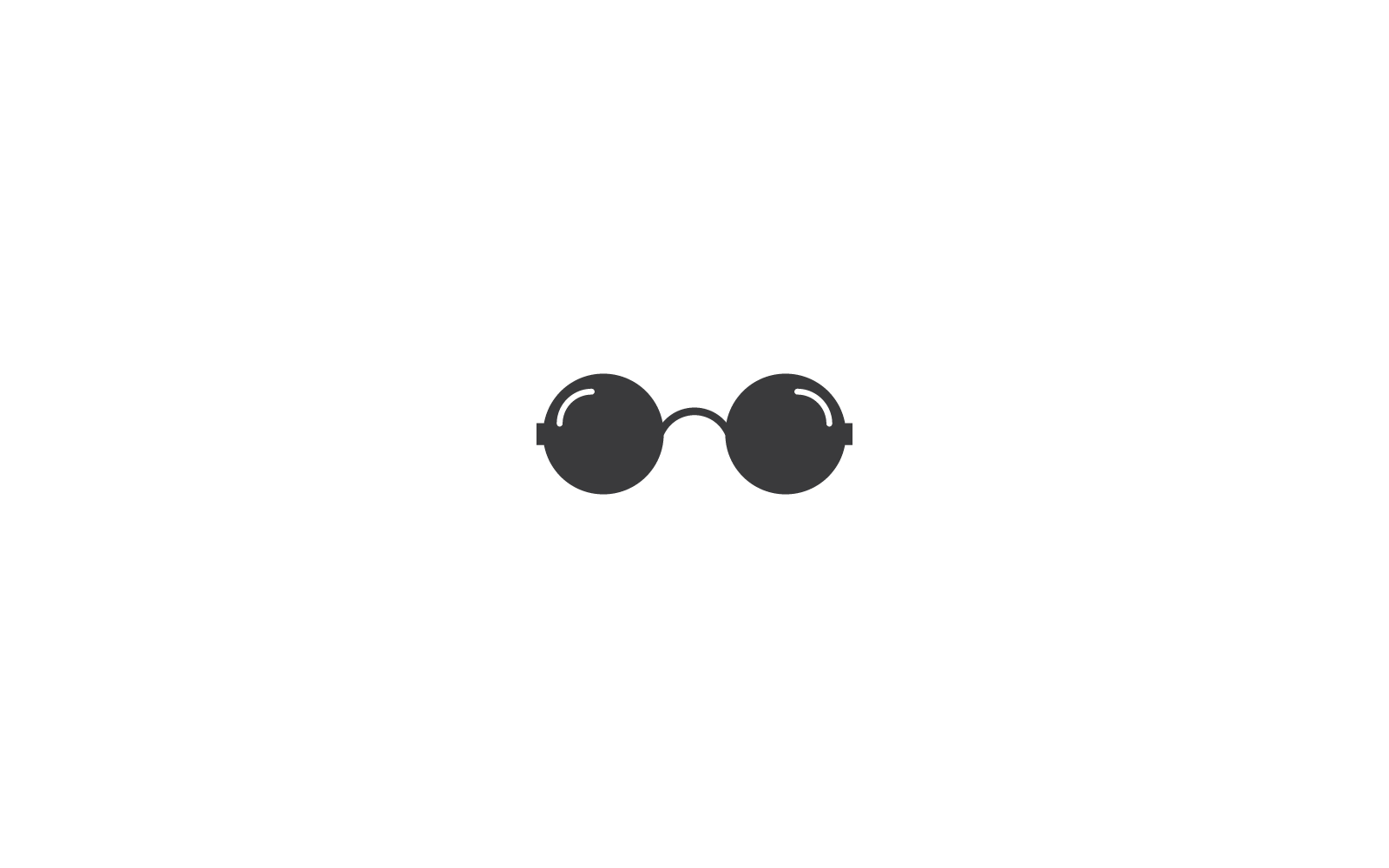 Plantilla de diseño plano de vector de icono de gafas
