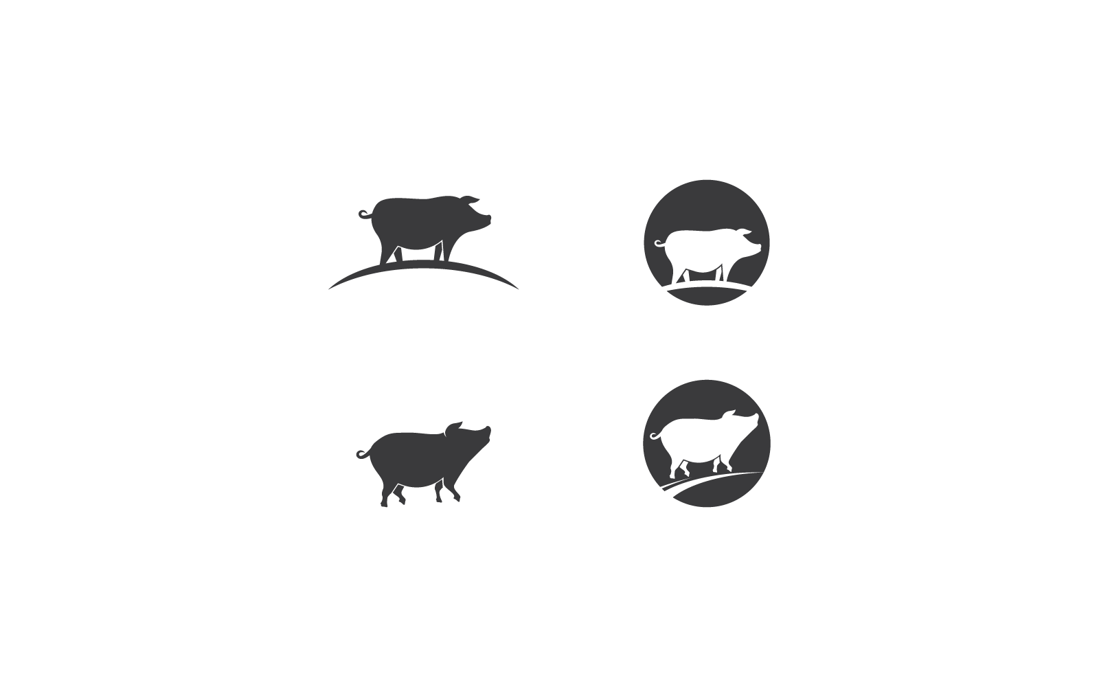 Świnia logo ilustracja wektor ikona projektu
