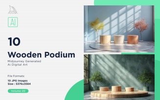 Wooden Podium for Product Presentation Set 20