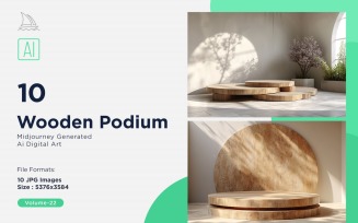 Wooden Podium for Product Presentation Set 22