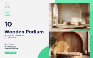 Wooden Podium for Product Presentation Set 25