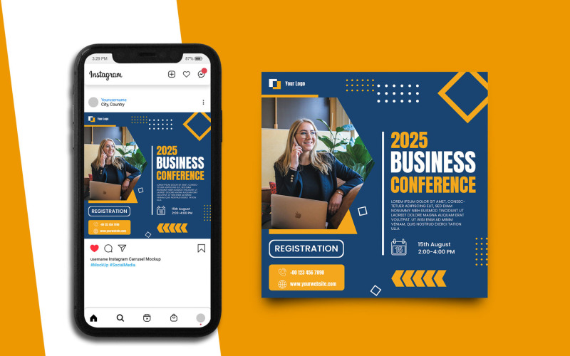 Business Instagram Post Template 3 Social Media